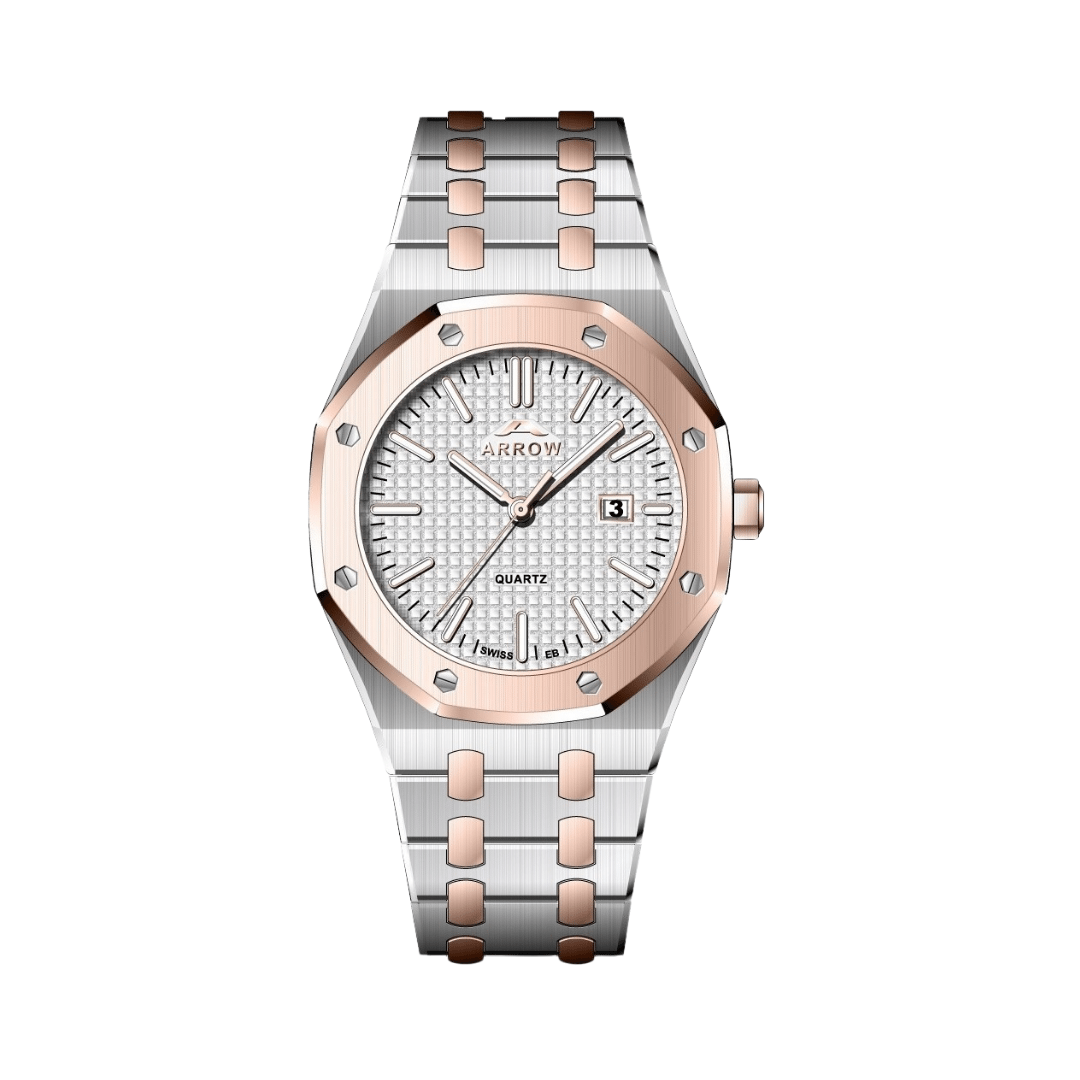 Arrow Luxury Watch For Men | Analog Display With Date | Stainless Steel Strap | With Color Variations (5907)-KYAMSTORE