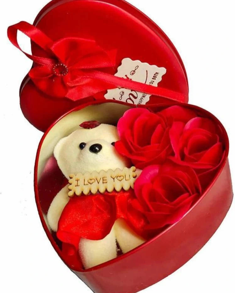 Bond and emotion Showpiece, Soft Toy, Artificial Flower Gift Set-KYAMSTORE