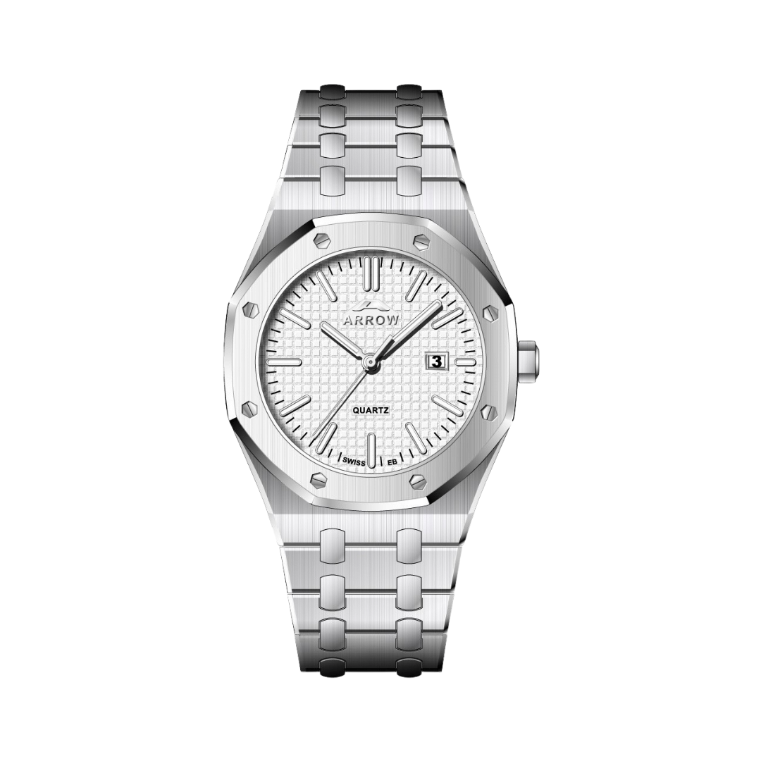 Arrow Luxury Watch For Men | Analog Display With Date | Stainless Steel Strap | With Color Variations (5907)-KYAMSTORE