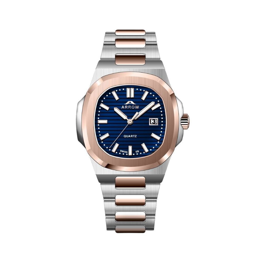Arrow Luxury Watch For Men | Analog Display With Date | Stainless Steel Strap | With Color Variations (5904)-KYAMSTORE