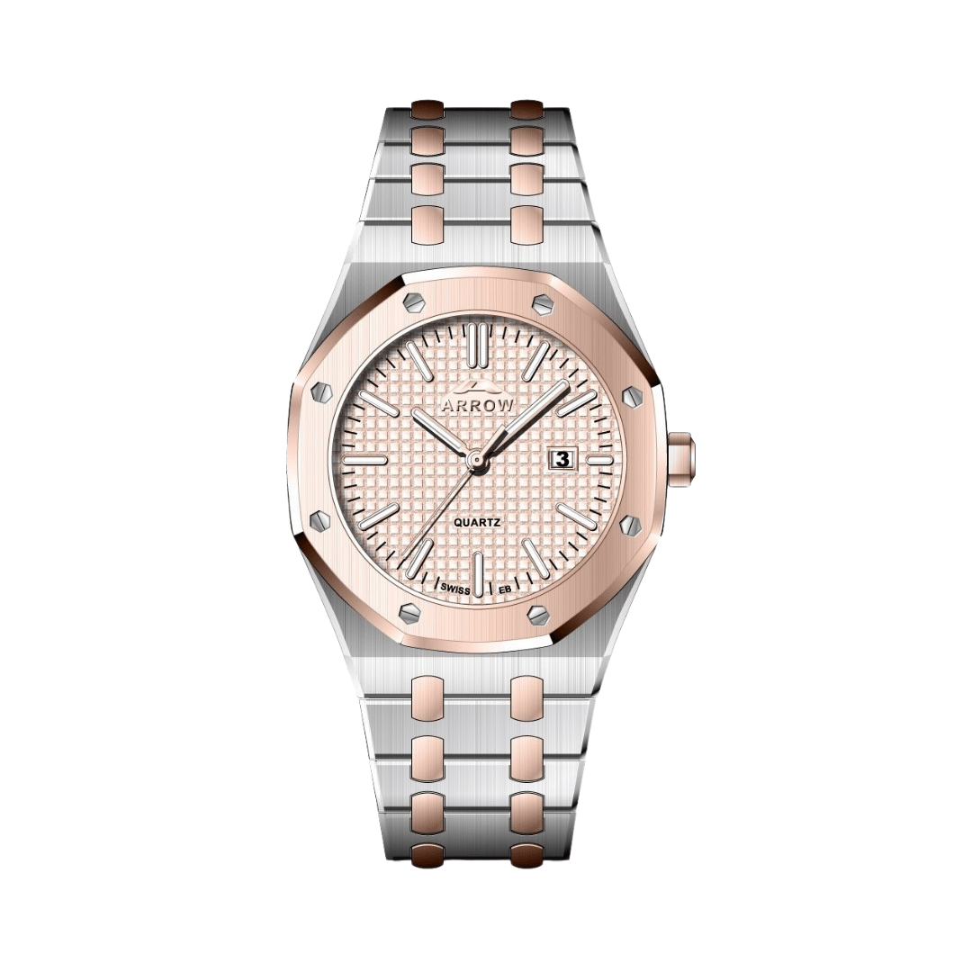 Arrow Luxury Watch For Men | Analog Display With Date | Stainless Steel Strap | With Color Variations (5907)-KYAMSTORE