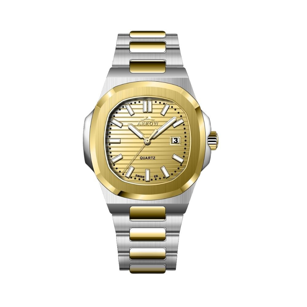 Arrow Luxury Watch For Men | Analog Display With Date | Stainless Steel Strap | With Color Variations (5904)-KYAMSTORE