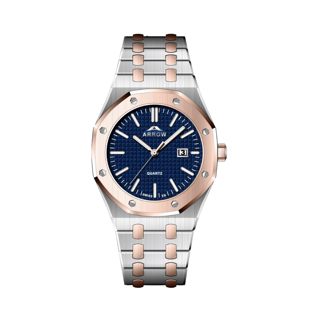 Arrow Luxury Watch For Men | Analog Display With Date | Stainless Steel Strap | With Color Variations (5907)-KYAMSTORE