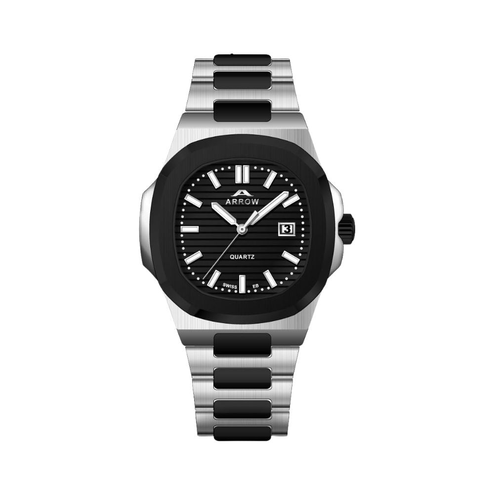 Arrow Luxury Watch For Men | Analog Display With Date | Stainless Steel Strap | With Color Variations (5904)-KYAMSTORE