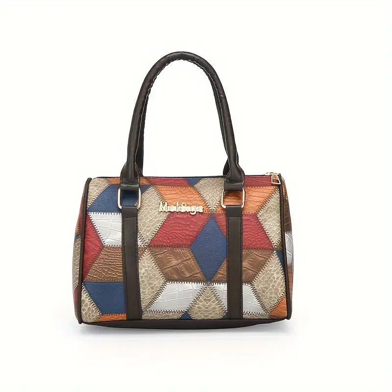 Fashionable Mixed Color Faux Leather Tote Bag Set | Delivery: 7 to 10 business days | Limited stocks available | Hurry before Sold Out