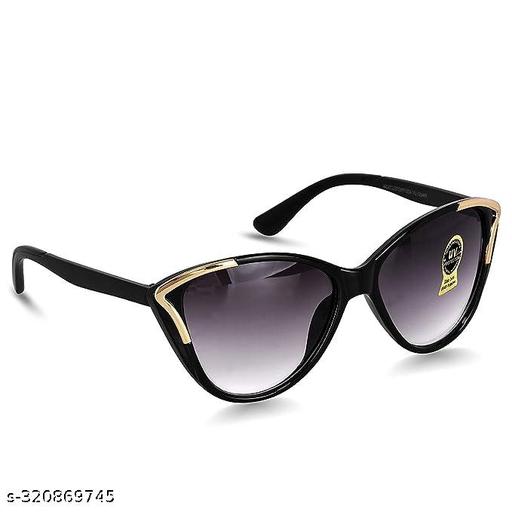 Women Black Plastic Cateye, UV Protected Sunglasses