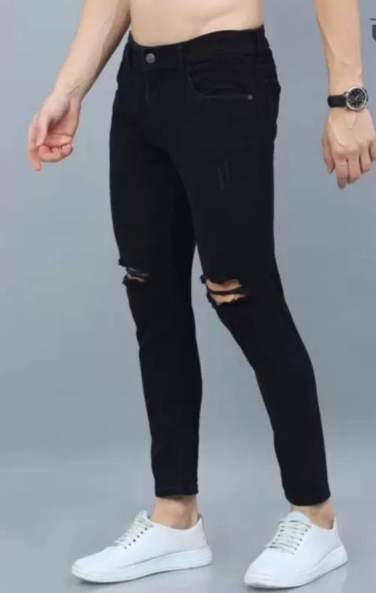 Men Regular Mid Rise Black Jeans-KYAMSTORE