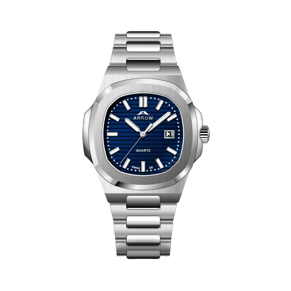 Arrow Luxury Watch For Men | Analog Display With Date | Stainless Steel Strap | With Color Variations (5904)-KYAMSTORE