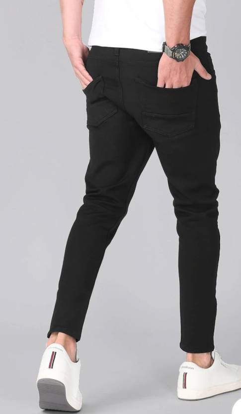 Men Regular Mid Rise Black Jeans-KYAMSTORE