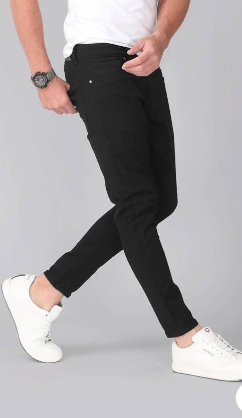 Men Regular Mid Rise Black Jeans-KYAMSTORE