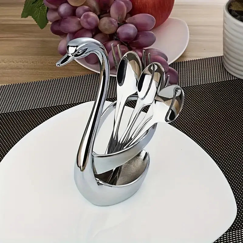 Swan-Shaped Stainless Steel Cutlery Set with Fork & Spoon | Delivery: 5 to 10 business days | Limited stocks available | Hurry before Sold Out