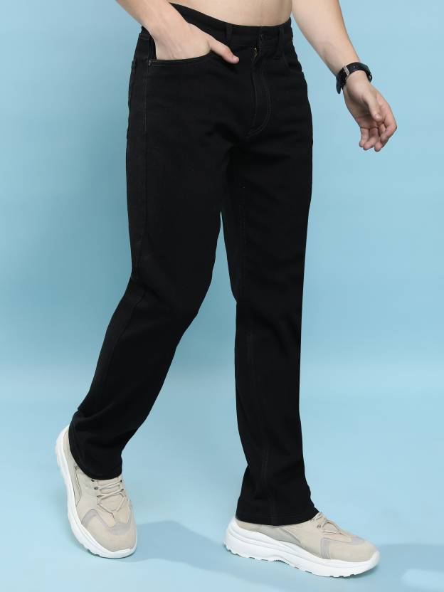 Men Regular Mid Rise Black Jeans-KYAMSTORE