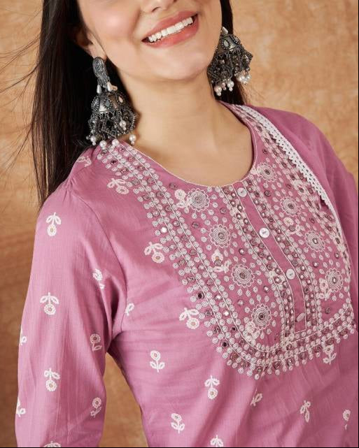 Women Viscose Rayon Kurta Pant Dupatta Set-KYAMSTORE
