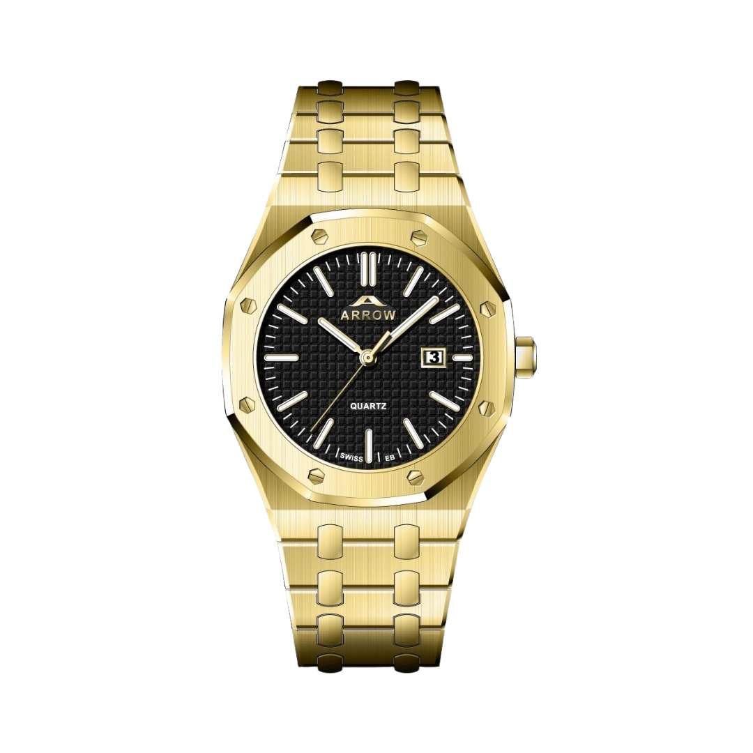 Arrow Luxury Watch For Men | Analog Display With Date | Stainless Steel Strap | With Color Variations (5907)-KYAMSTORE