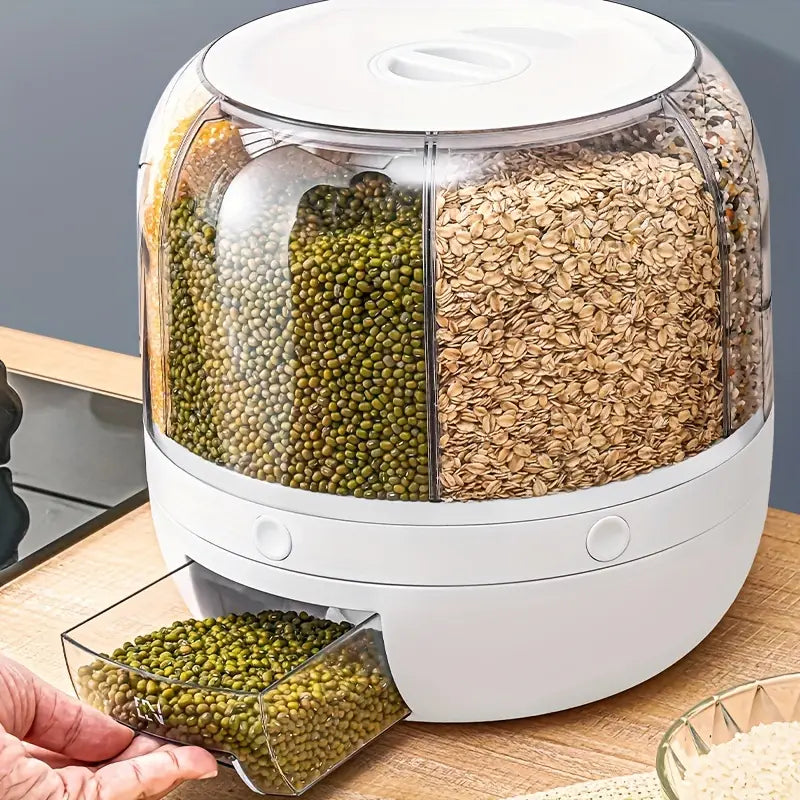 6-Compartment Rotating Rice Bucket with Transparent Lid | Delivery: 7 to 10 business days | Limited stocks available | Hurry before Sold Out