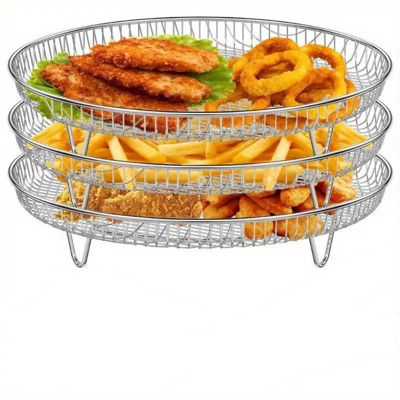 Stainless Steel Air Fryer Basket Set 3Pcs | Delivery: 5 to 10 business days | Limited stocks available | Hurry before Sold Out