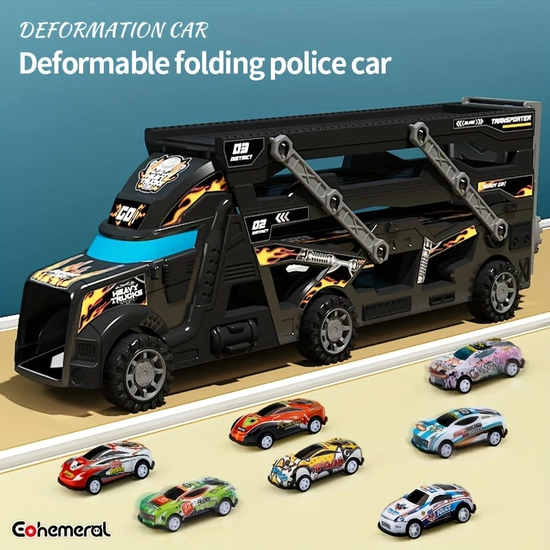 Transforming Truck Toy with Launcher Track | Delivery: 7 to 10 business days | Limited stocks available | Hurry before Sold Out