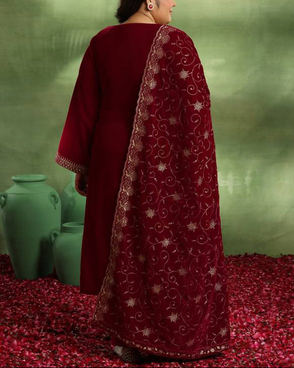 Women Silk Blend Kurta Palazzo Dupatta Set-KYAMSTORE
