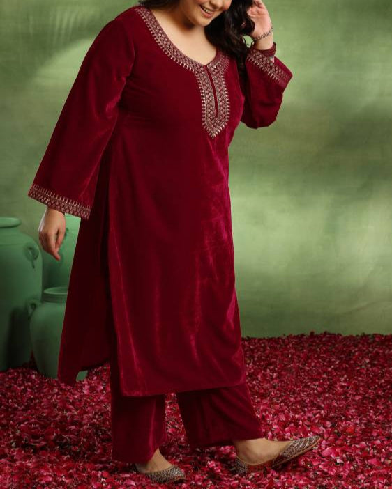 Women Silk Blend Kurta Palazzo Dupatta Set-KYAMSTORE