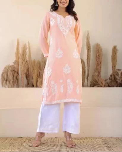 Women Cotton Rayon Kurti Palazzo Set (Colors Variants)-KYAMSTORE
