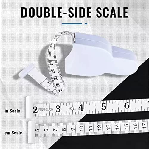 Body Tape Measure, Waist Tape Measure, Body Fat Measuring Tape White, 150CM Handle