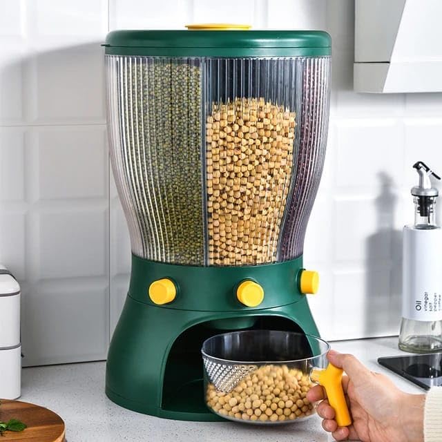Food Grain Storage Container, Rotating Sealed Rice Bucket Household Grain Storage Box