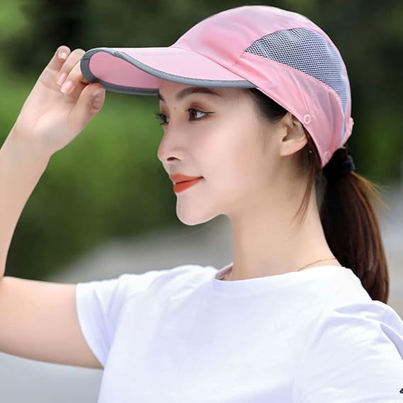 Foldable Summer Sun Hat, Detachable Neck Flap Face Cover