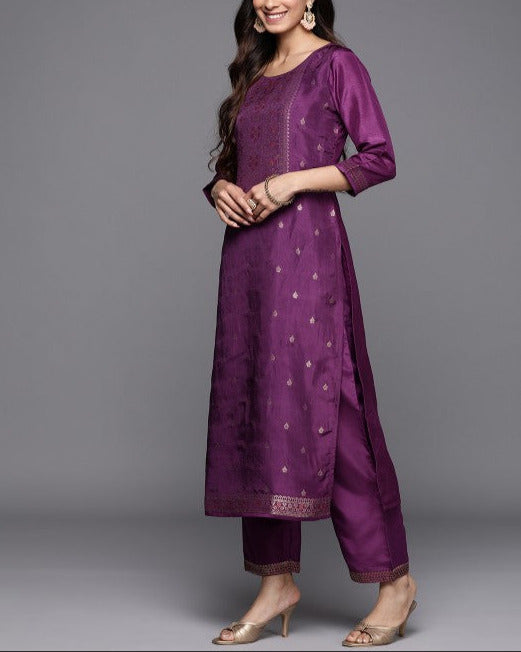 Floral Kurta with Trousers & With Dupatta-KYAMSTORE