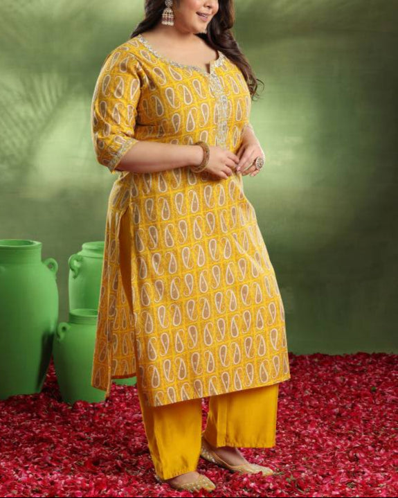 Women Silk Blend Kurta Palazzo Dupatta Set-KYAMSTORE