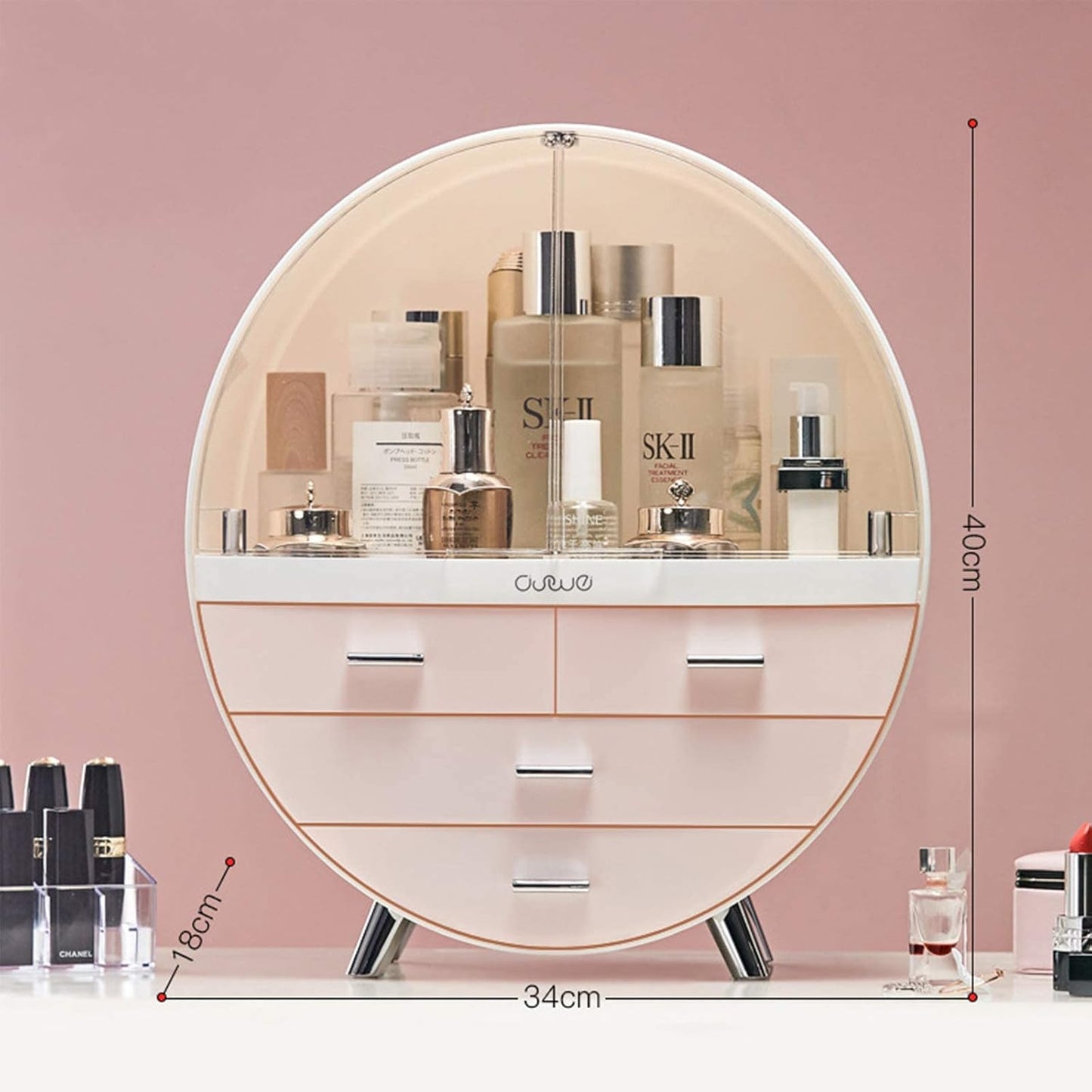 Makeup Storage Organizer Box, Cosmetics storage display rack with drawer