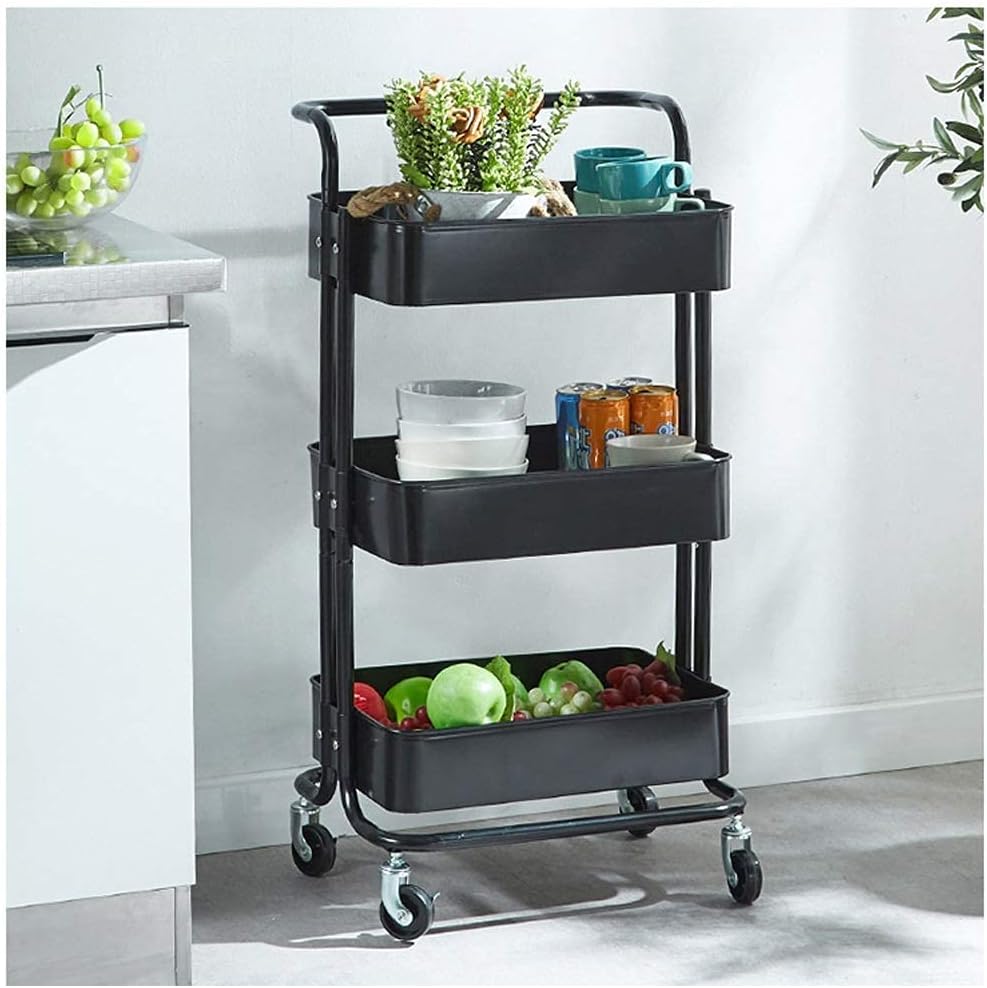 Stable Kitchen Trolley Storage Trolley 3-Layer Metal Storage | Limited stocks available