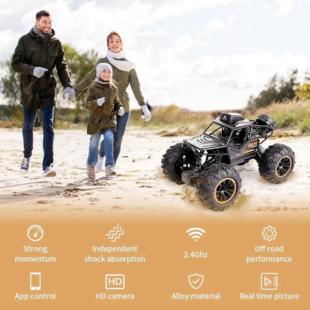 Remote Control Car with Camera, High Speed Alloy Off Road Truck for Kids