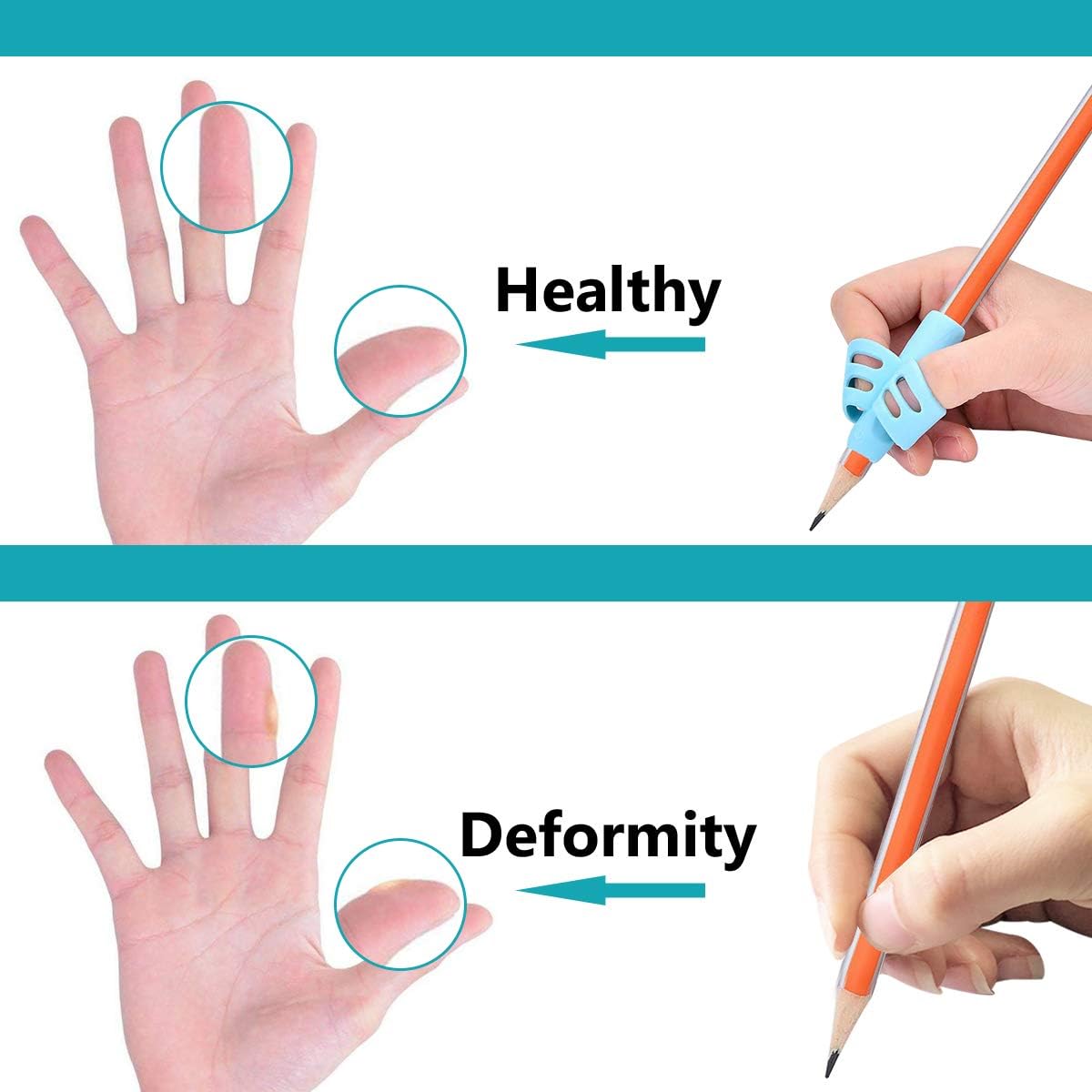 Pencil Grips - Children Pencil Holder Writing Aid Grip Trainer | Delivery: 2 to 3 business days | Limited stocks available
