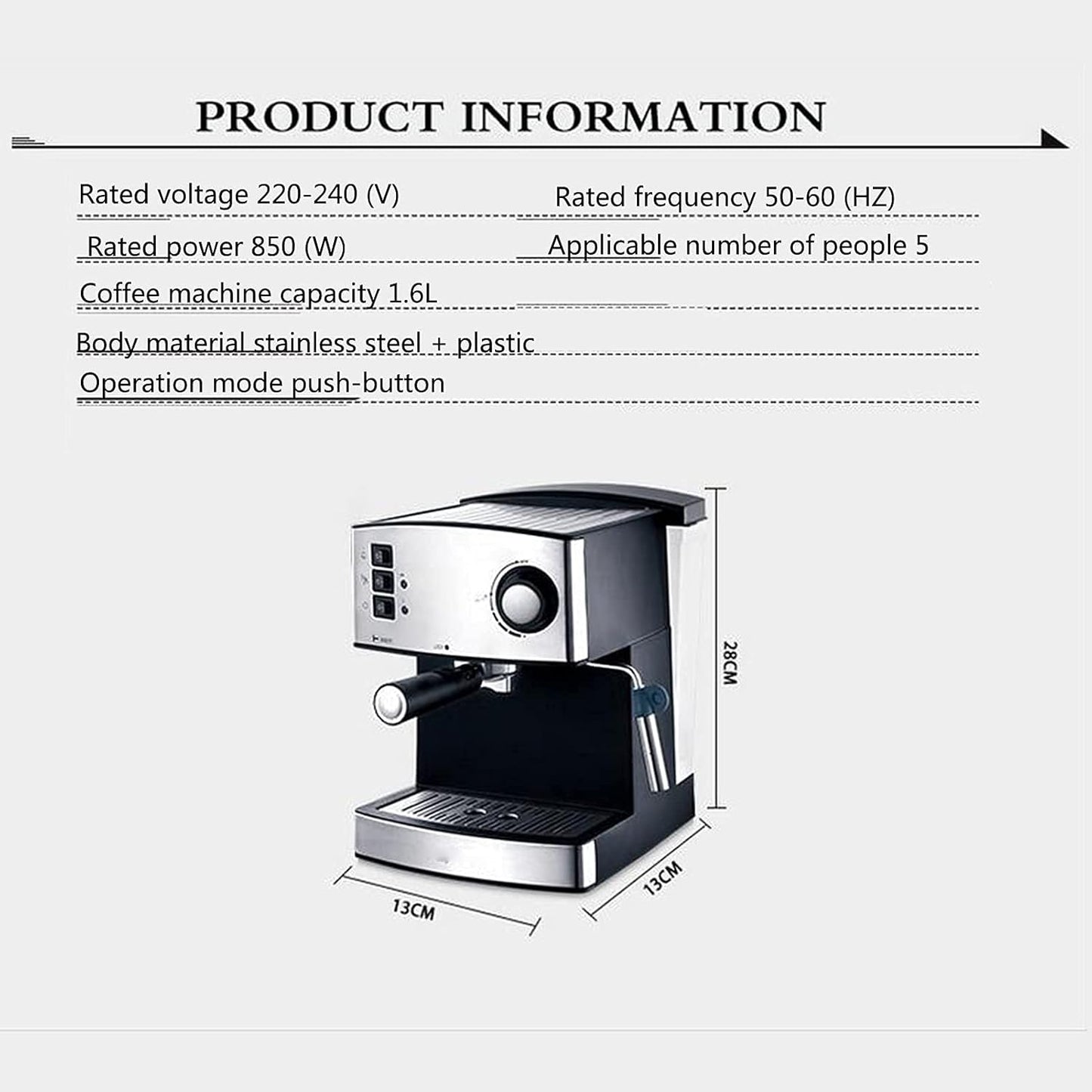 15Bar Steam Espresso Coffee Machine 1.6L | Delivery: 2 to 3 business days | Limited stocks available | Hurry before Sold Out
