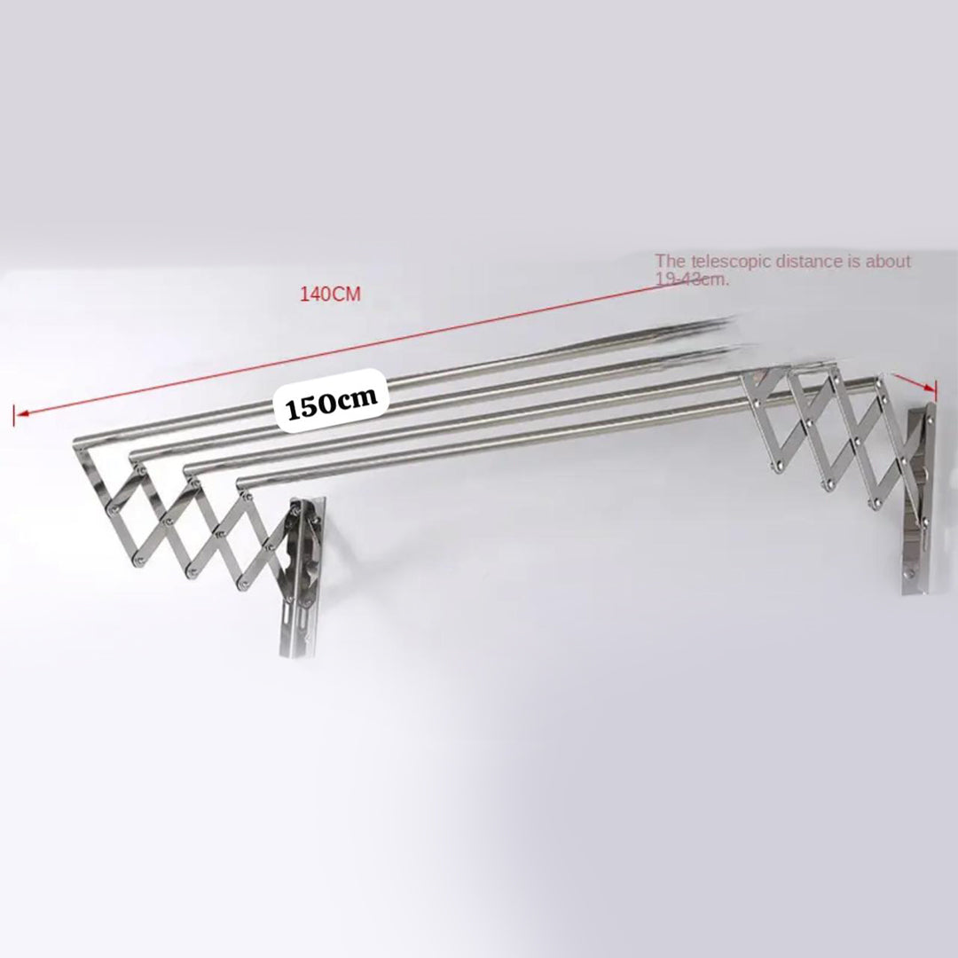 Clothes Airer Towel Rack Folding Retractable Wall Mounted