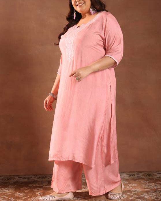 Women Silk Blend Kurta Palazzo Dupatta Set-KYAMSTORE