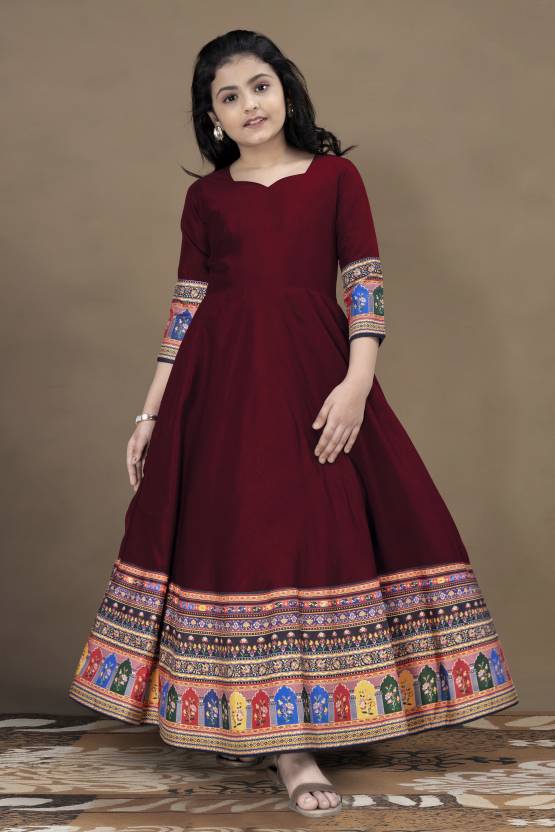 Girls Maxi / Full Length Festive / Wedding Dress for Kids-KYAMSTORE