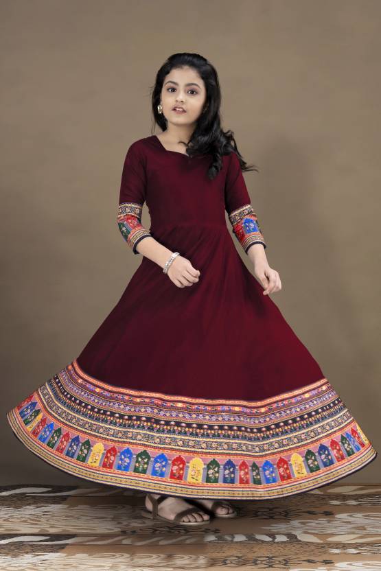 Girls Maxi / Full Length Festive / Wedding Dress for Kids-KYAMSTORE