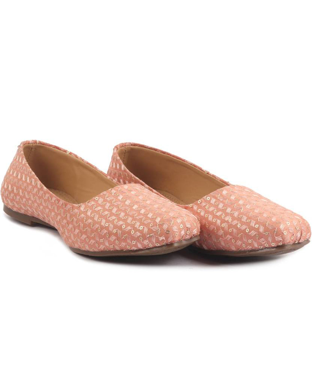 Embroidery Sequin Ethnic Slip On Juttis for Women-KYAMSTORE