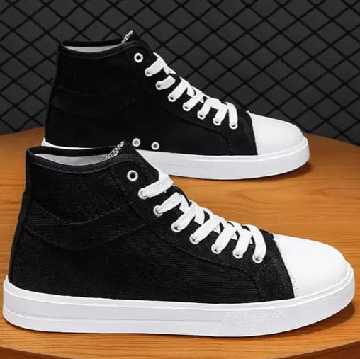 High Tops For Men (White & Black Mix)-KYAMSTORE