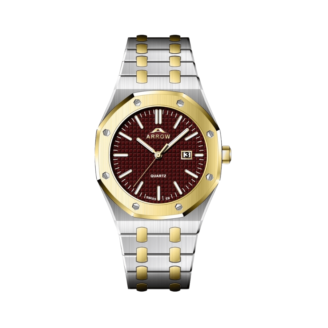 Arrow Luxury Watch For Men | Analog Display With Date | Stainless Steel Strap | With Color Variations (5907)-KYAMSTORE
