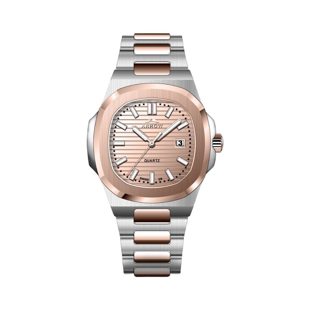 Arrow Luxury Watch For Men | Analog Display With Date | Stainless Steel Strap | With Color Variations (5904)-KYAMSTORE