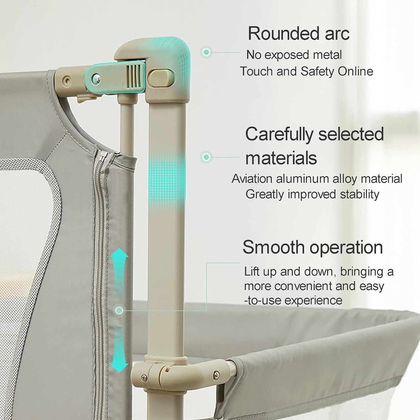 Baby Bedside Sleeper, 3 in 1 Folding Portable Crib