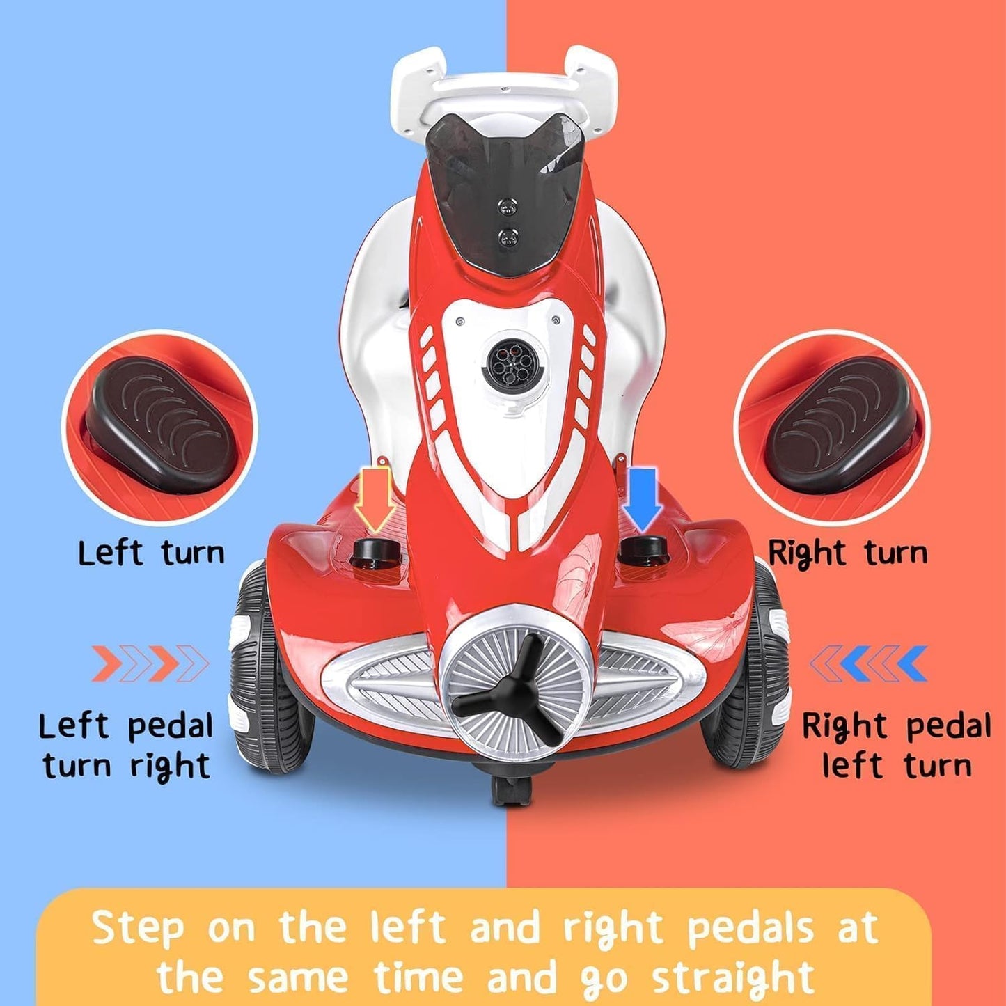 Electric Four-Wheel Kids Car | Bubble Function | 360 Degree Rotation | Cool LED Lights