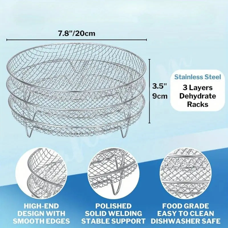 Stainless Steel Air Fryer Basket Set 3Pcs | Delivery: 5 to 10 business days | Limited stocks available | Hurry before Sold Out