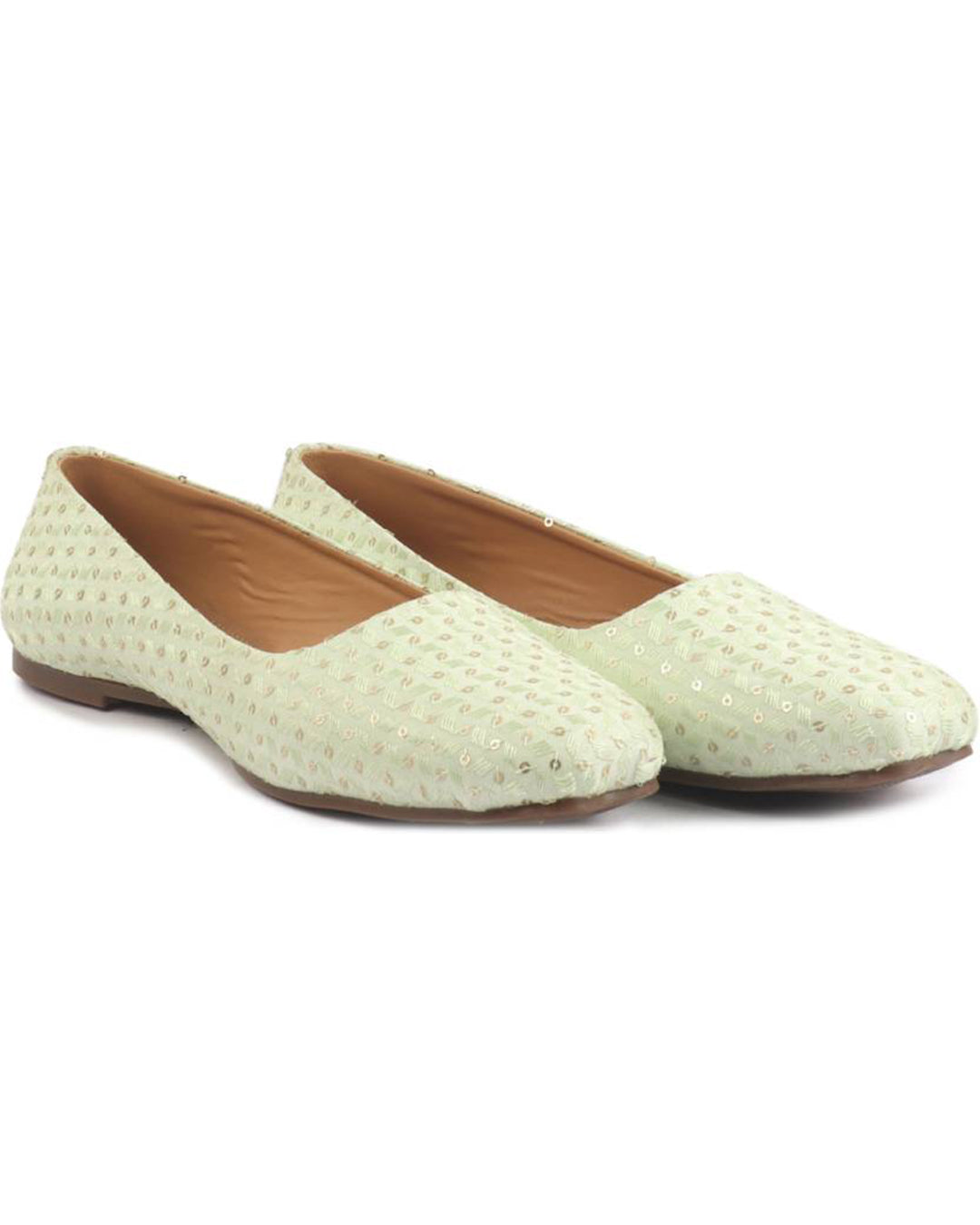 Embroidery Sequin Ethnic Slip On Juttis for Women-KYAMSTORE