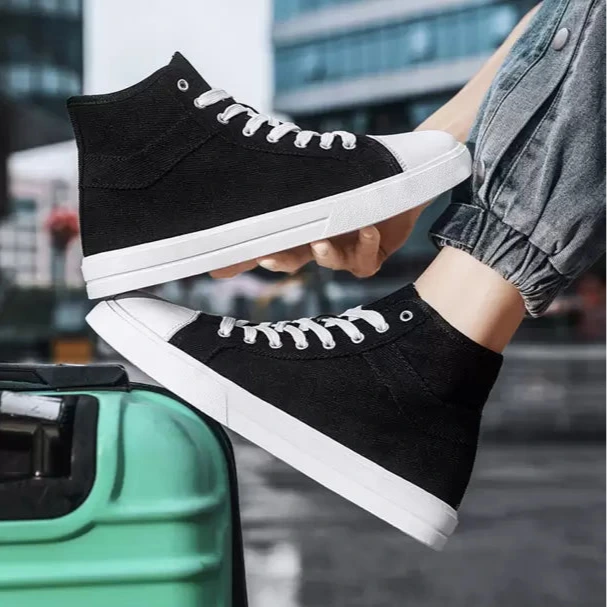 High Tops For Men (White & Black Mix)-KYAMSTORE