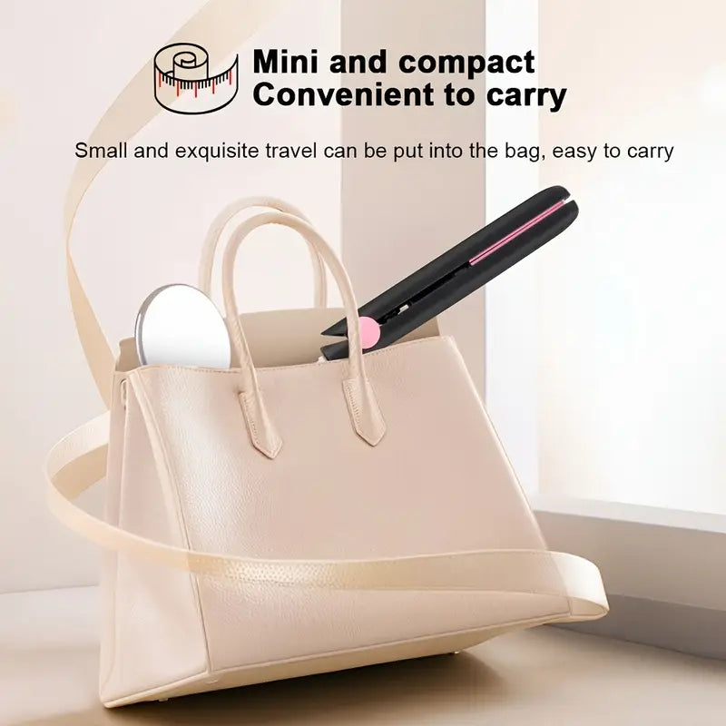 Portable Mini Hair Straightener with Pink Accents | Delivery: 2 to 6 business days | Limited stocks available | Hurry before Sold Out
