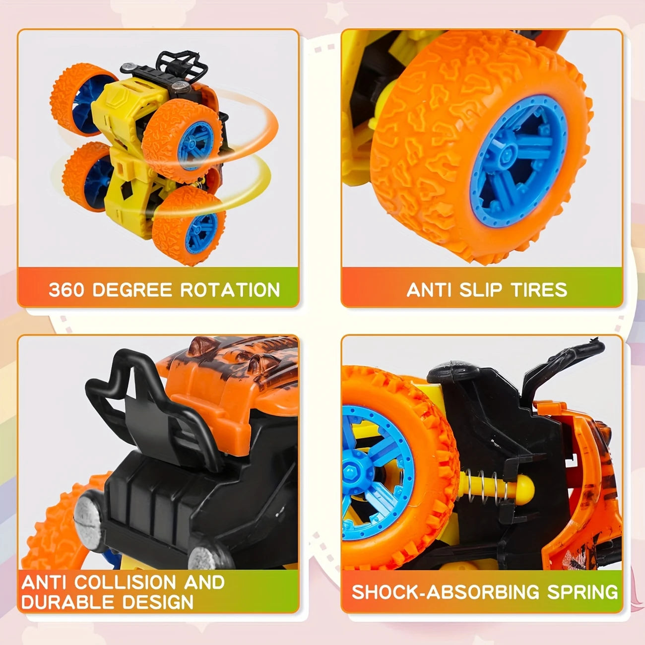4pcs Friction-Powered Monster Trucks for Kids | Delivery: 7 to 10 business days | Limited stocks available | Hurry before Sold Out