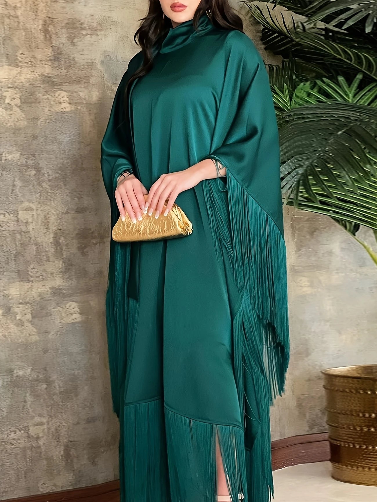 Elegant Muslim Batwing Tassel Kaftan Dress | Delivery: 7 to 10 business days | Limited stocks available | Hurry before Sold Out